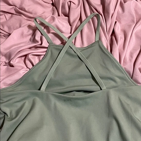Madewell 2.0 MWL Flex Fitness Dress NWOT Mint Green Size Med Strappy Criss Cross - Picture 6 of 11